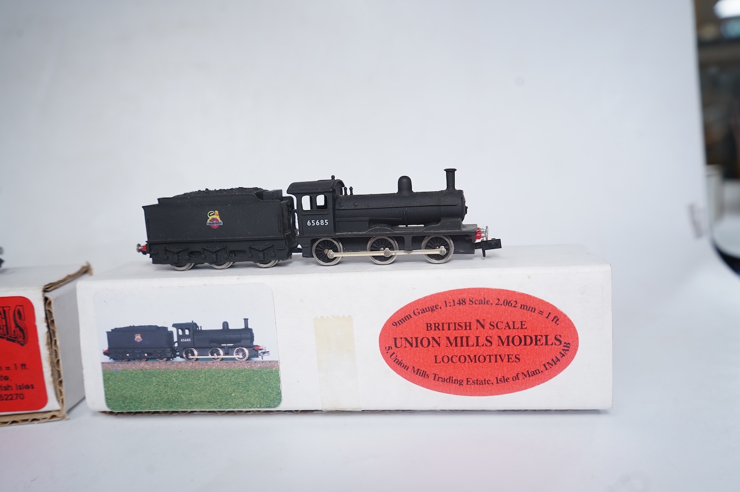 Two boxed Union Mills Models N gauge railway BR locomotives; a Class J39, 64829, and a Class J25, 65685. Condition - good.